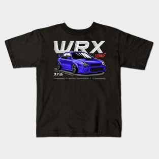 JDM car Subaru Impreza WRX STI BLUE Kids T-Shirt